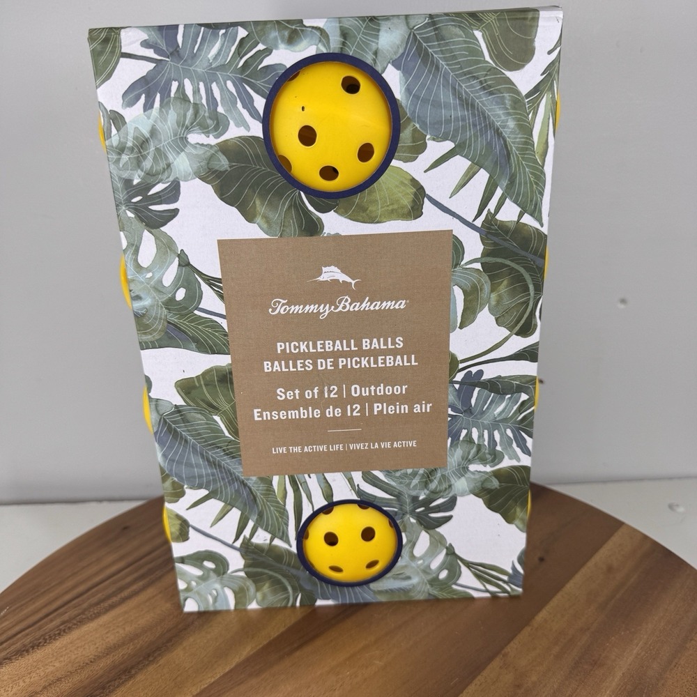 Tommy Bahama Pickleball Balls Set of 12‎ Outdoor Yellow New